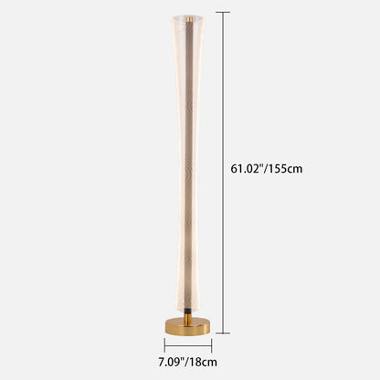Modern Luxury Aluminum Iron And Acrylic Tower Column LED Standing Floor Lamp For Living Room And Bedroom