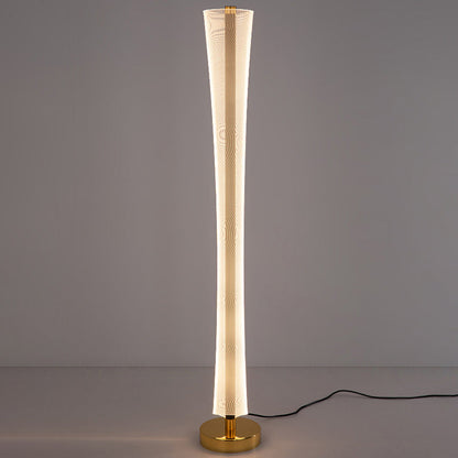 Modern Luxury Aluminum Iron And Acrylic Tower Column LED Standing Floor Lamp For Living Room And Bedroom
