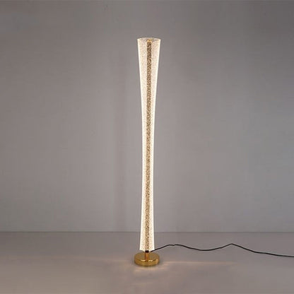 Modern Luxury Aluminum Iron And Acrylic Tower Column LED Standing Floor Lamp For Living Room And Bedroom