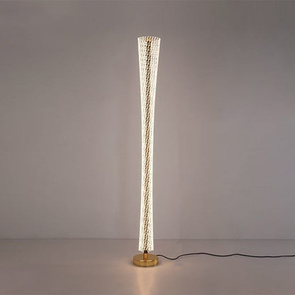 Modern Luxury Aluminum Iron And Acrylic Tower Column LED Standing Floor Lamp For Living Room And Bedroom
