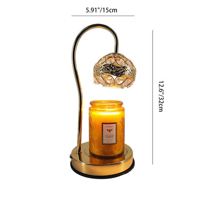 Traditional European Crystal Iron And Marble Valley Round 1-Light Melting Wax Table Lamp For Bedside