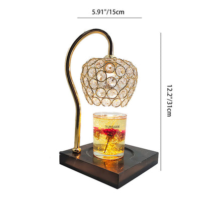 Traditional European Crystal Iron And Marble Valley Round 1-Light Melting Wax Table Lamp For Bedside