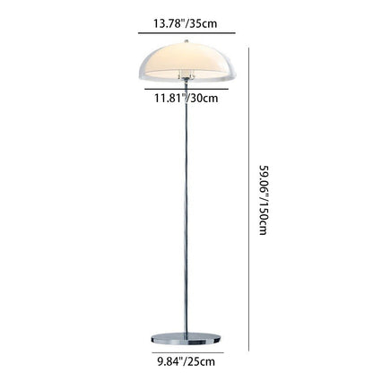 Contemporary Nordic Iron And Acrylic Dome-Shaped 1-Light Standing Floor Lamp For Living Room And Bedroom