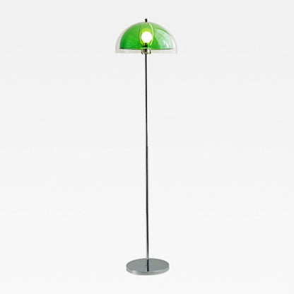Contemporary Nordic Iron And Acrylic Dome-Shaped 1-Light Standing Floor Lamp For Living Room And Bedroom