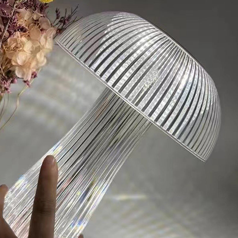 Contemporary Creative Rechargeable Acrylic Jellyfish Cordless LED Table Lamp Night Light For Bedroom