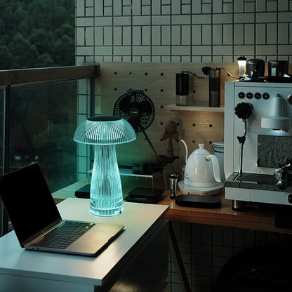 Contemporary Creative Rechargeable Acrylic Jellyfish Cordless LED Table Lamp Night Light For Bedroom