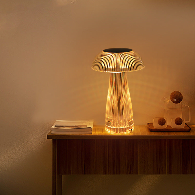 Contemporary Creative Rechargeable Acrylic Jellyfish Cordless LED Table Lamp Night Light For Bedroom