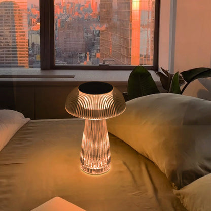 Contemporary Creative Rechargeable Acrylic Jellyfish Cordless LED Table Lamp Night Light For Bedroom