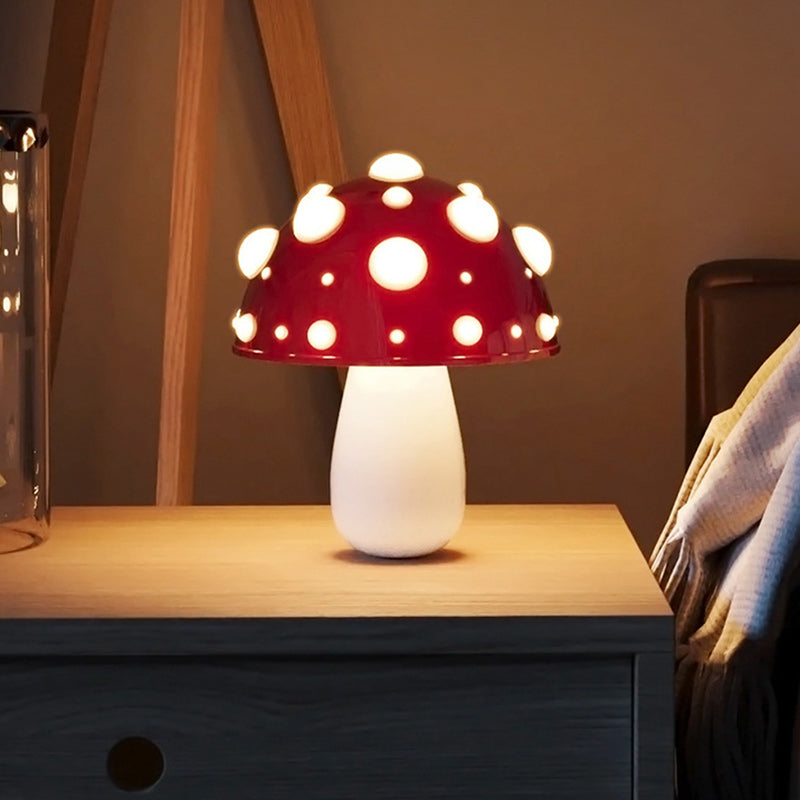 Modern Art Deco Rechargeable Iron & PC Mushroom LED Table Lamp Night Light For Bedroom