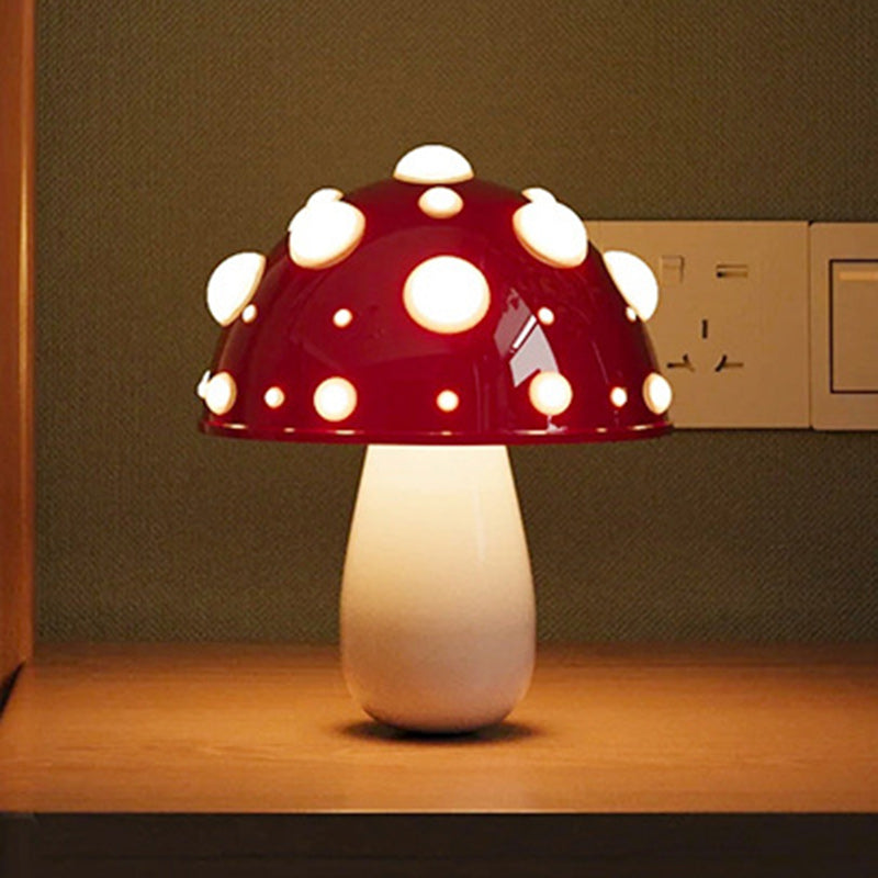 Modern Art Deco Rechargeable Iron & PC Mushroom LED Table Lamp Night Light For Bedroom