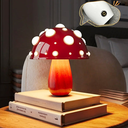 Modern Art Deco Rechargeable Iron & PC Mushroom LED Table Lamp Night Light For Bedroom