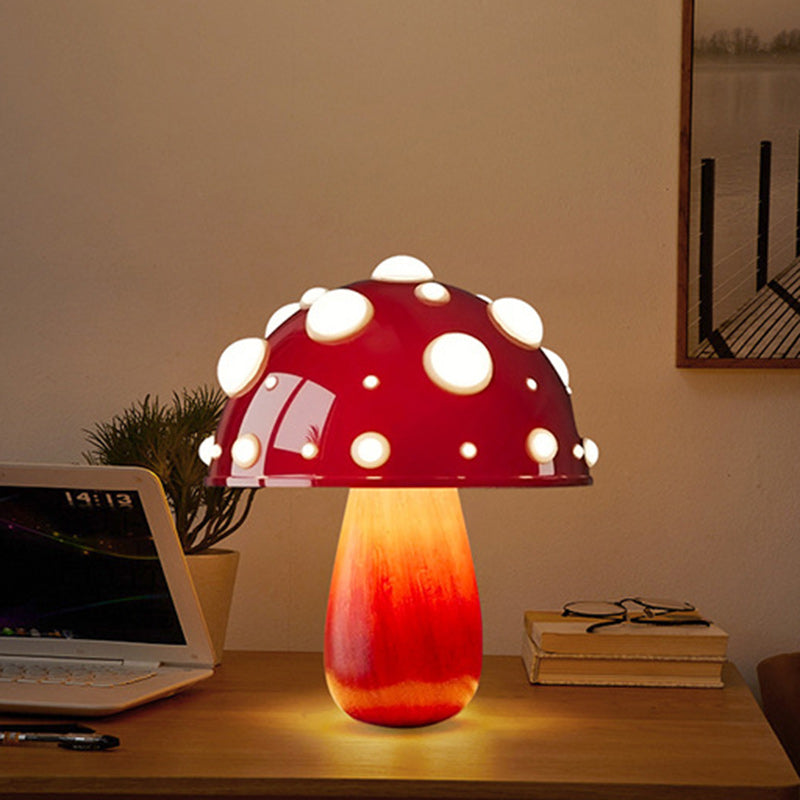 Modern Art Deco Rechargeable Iron & PC Mushroom LED Table Lamp Night Light For Bedroom