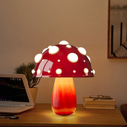 Modern Art Deco Rechargeable Iron & PC Mushroom LED Table Lamp Night Light For Bedroom