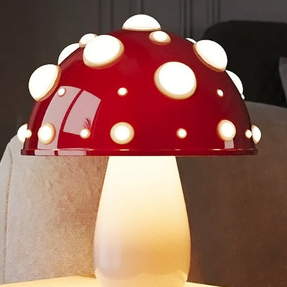 Modern Art Deco Rechargeable Iron & PC Mushroom LED Table Lamp Night Light For Bedroom
