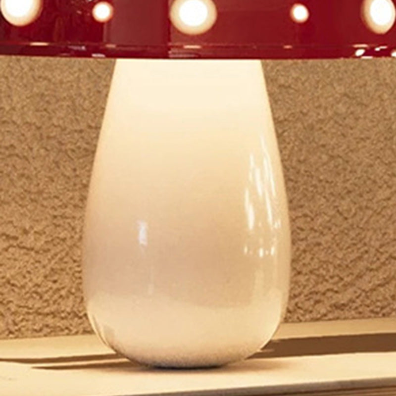 Modern Art Deco Rechargeable Iron & PC Mushroom LED Table Lamp Night Light For Bedroom