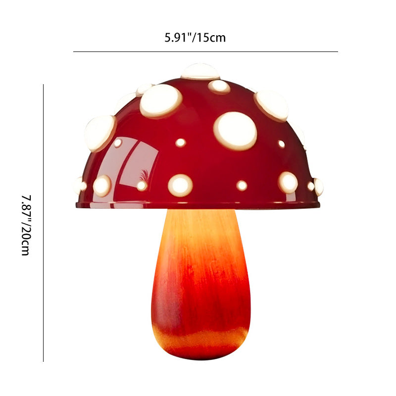 Modern Art Deco Rechargeable Iron & PC Mushroom LED Table Lamp Night Light For Bedroom
