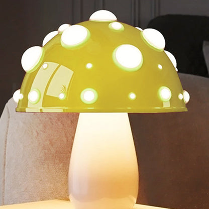 Modern Art Deco Rechargeable Iron & PC Mushroom LED Table Lamp Night Light For Bedroom