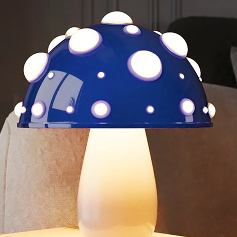Modern Art Deco Rechargeable Iron & PC Mushroom LED Table Lamp Night Light For Bedroom