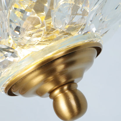 مصباح LED معاصر فاخر من الكريستال والنحاس على شكل لوتس لوضعه بجانب السرير