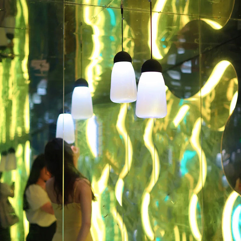 Modern Minimalist Waterproof PE & PP Bottle-Shaped LED Outdoor Pendant Light For Outdoor Patio & Garden