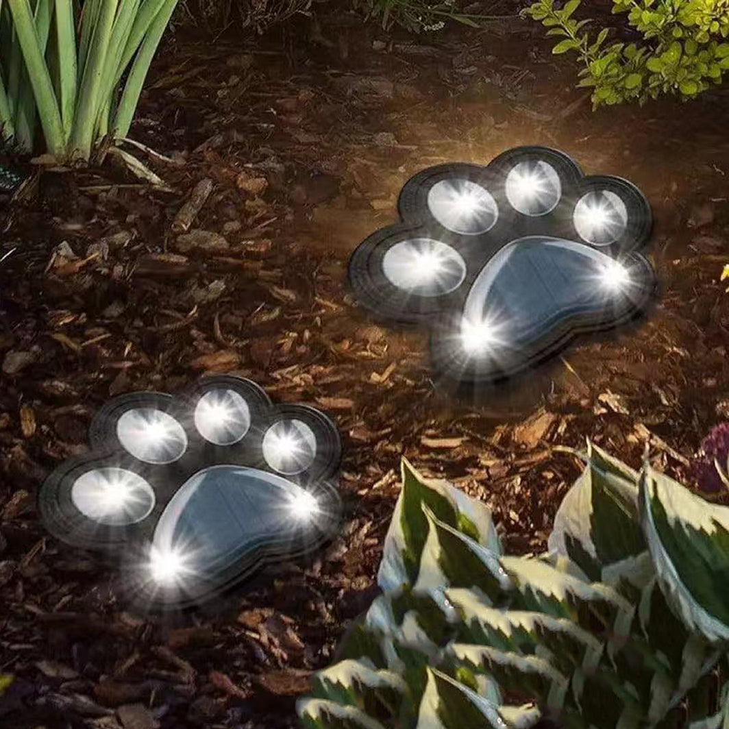 Contemporary Creative Solar Waterproof PP & PS Cat Paw LED Outdoor Light Landscape Lighting For Garden & Outdoor Patio