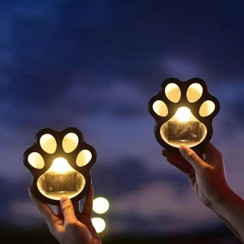Contemporary Creative Solar Waterproof PP & PS Cat Paw LED Outdoor Light Landscape Lighting For Garden & Outdoor Patio