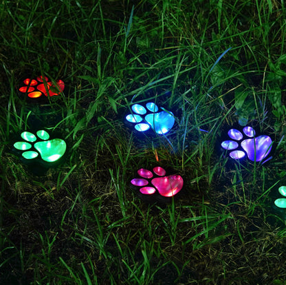 Contemporary Creative Solar Waterproof PP & PS Cat Paw LED Outdoor Light Landscape Lighting For Garden & Outdoor Patio