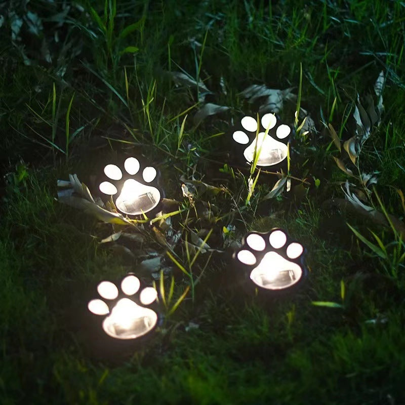 Contemporary Creative Solar Waterproof PP & PS Cat Paw LED Outdoor Light Landscape Lighting For Garden & Outdoor Patio