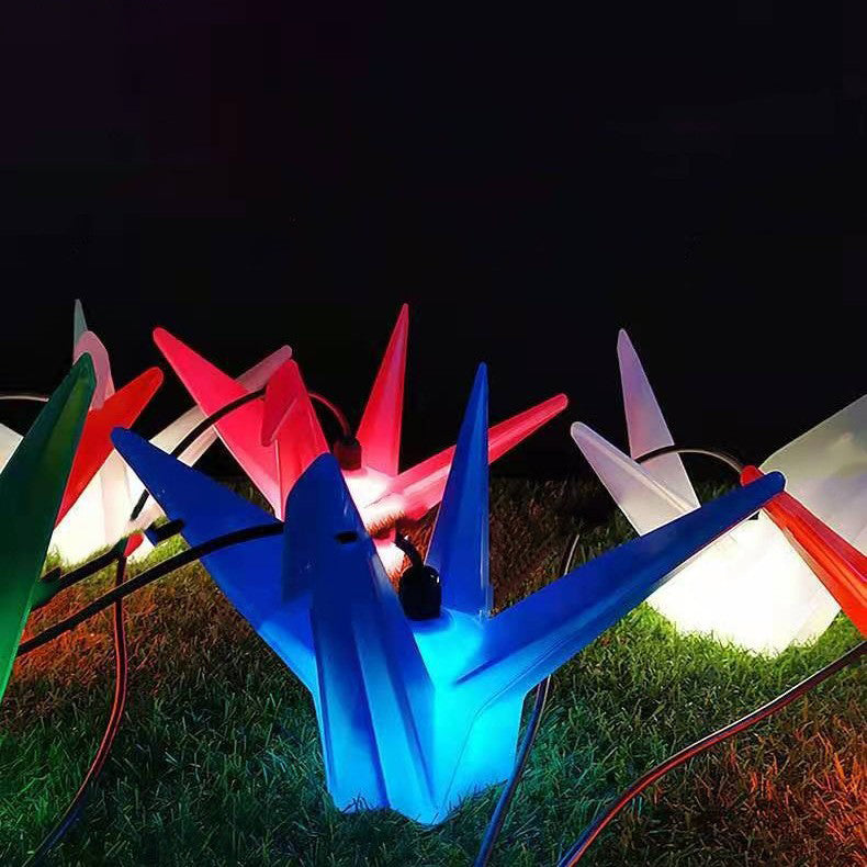 Contemporary Creative Waterproof PS Origami Crane LED Outdoor Light Landscape Lighting For Garden & Outdoor Patio