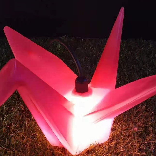 Contemporary Creative Waterproof PS Origami Crane LED Outdoor Light Landscape Lighting For Garden & Outdoor Patio