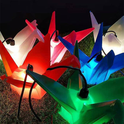 Contemporary Creative Waterproof PS Origami Crane LED Outdoor Light Landscape Lighting For Garden & Outdoor Patio