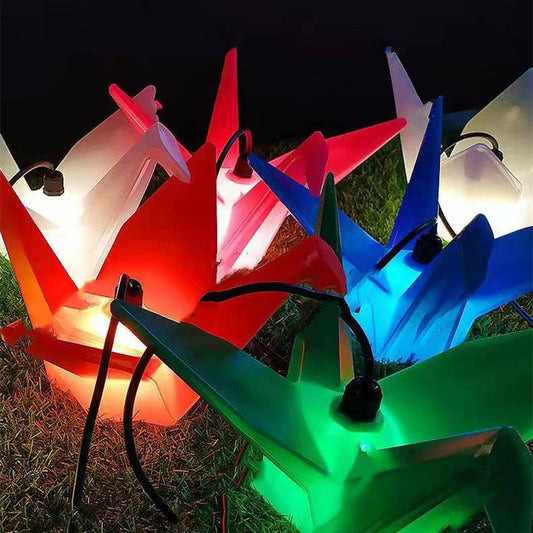 Contemporary Creative Waterproof PS Origami Crane LED Outdoor Light Landscape Lighting For Garden & Outdoor Patio