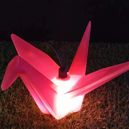 Contemporary Creative Waterproof PS Origami Crane LED Outdoor Light Landscape Lighting For Garden & Outdoor Patio