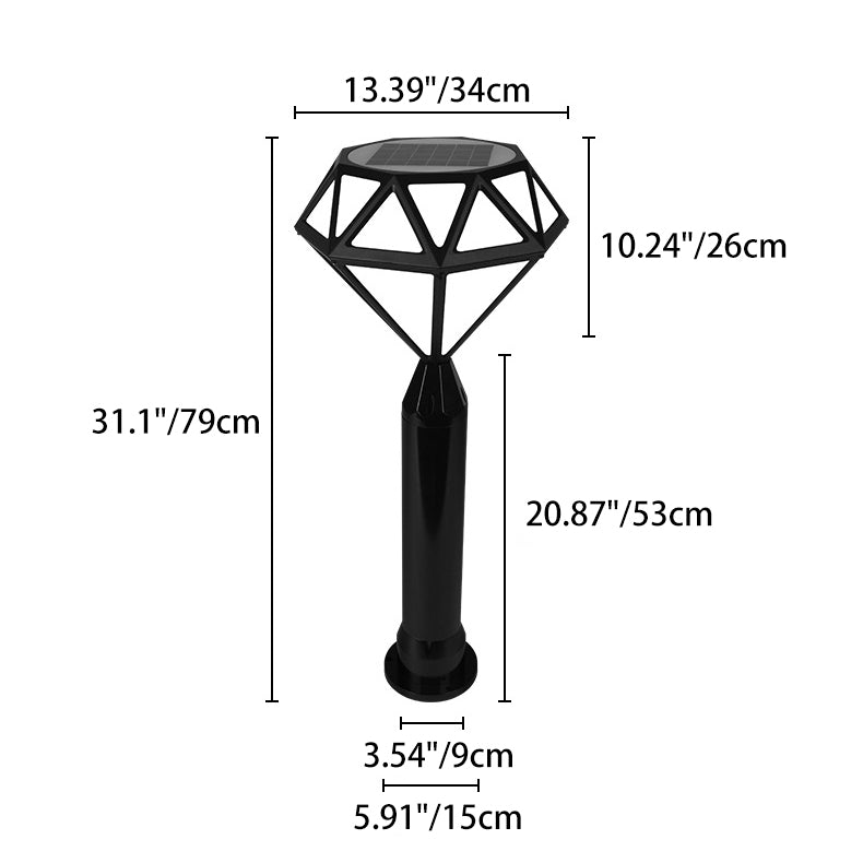 Contemporary Creative Solar Waterproof Aluminum & PC Diamond LED Outdoor Light Landscape Lighting For Garden & Outdoor Patio