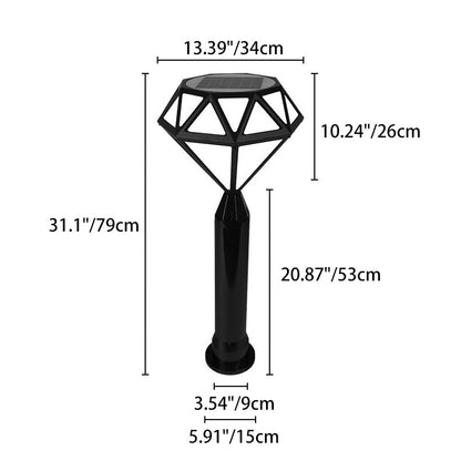 Contemporary Creative Solar Waterproof Aluminum & PC Diamond LED Outdoor Light Landscape Lighting For Garden & Outdoor Patio