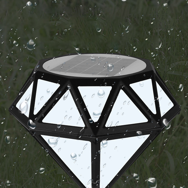 Contemporary Creative Solar Waterproof Aluminum & PC Diamond LED Outdoor Light Landscape Lighting For Garden & Outdoor Patio