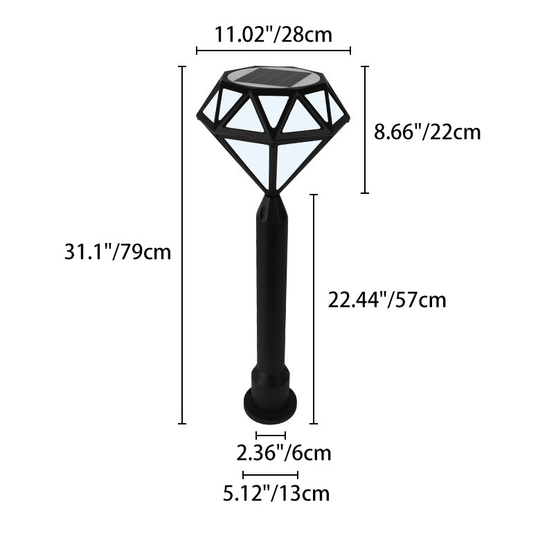 Contemporary Creative Solar Waterproof Aluminum & PC Diamond LED Outdoor Light Landscape Lighting For Garden & Outdoor Patio