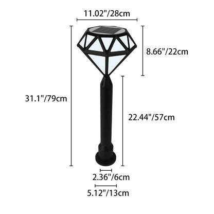 Contemporary Creative Solar Waterproof Aluminum & PC Diamond LED Outdoor Light Landscape Lighting For Garden & Outdoor Patio