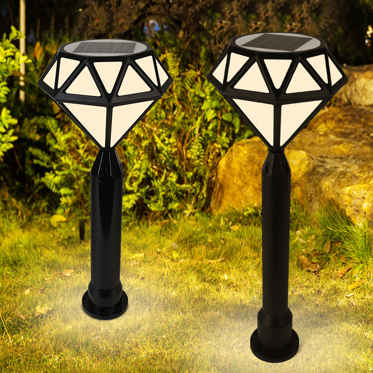 Contemporary Creative Solar Waterproof Aluminum & PC Diamond LED Outdoor Light Landscape Lighting For Garden & Outdoor Patio