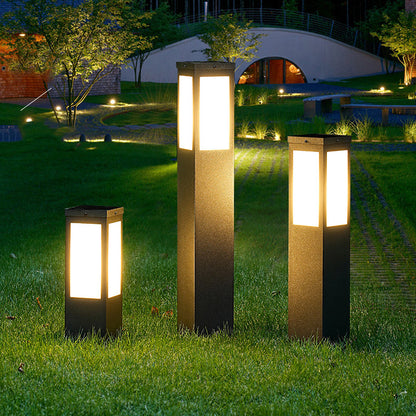 Modern Minimalist Solar Waterproof Metal & PC Pillar LED Outdoor Light Landscape Lighting For Garden & Outdoor Patio