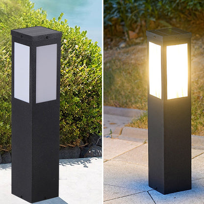Modern Minimalist Solar Waterproof Metal & PC Pillar LED Outdoor Light Landscape Lighting For Garden & Outdoor Patio