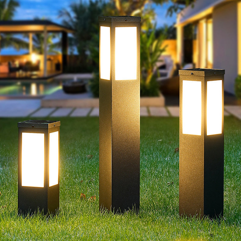 Modern Minimalist Solar Waterproof Metal & PC Pillar LED Outdoor Light Landscape Lighting For Garden & Outdoor Patio