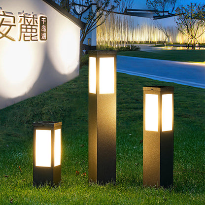 Modern Minimalist Solar Waterproof Metal & PC Pillar LED Outdoor Light Landscape Lighting For Garden & Outdoor Patio