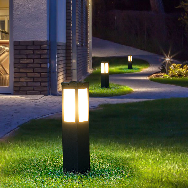 Modern Minimalist Waterproof Metal & PC Pillar 1-Light Outdoor Light Landscape Lighting For Garden & Outdoor Patio
