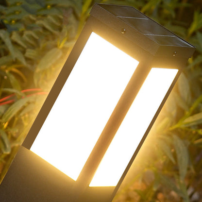 Modern Minimalist Solar Waterproof Metal & PC Pillar LED Outdoor Light Landscape Lighting For Garden & Outdoor Patio