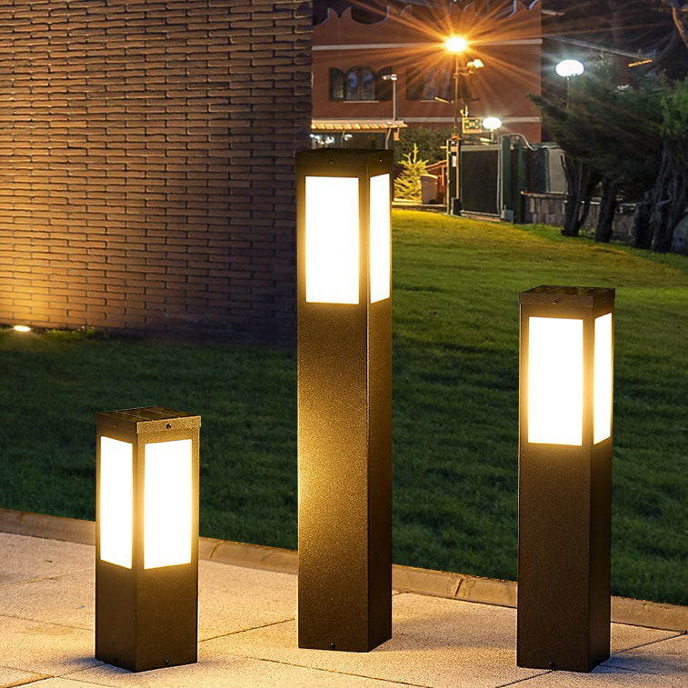 Modern Minimalist Solar Waterproof Metal & PC Pillar LED Outdoor Light Landscape Lighting For Garden & Outdoor Patio