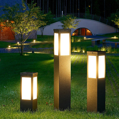Modern Minimalist Waterproof Metal & PC Pillar 1-Light Outdoor Light Landscape Lighting For Garden & Outdoor Patio