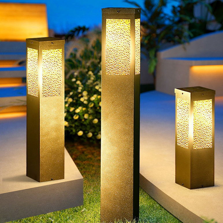 Modern Minimalist Solar Waterproof Metal & Glass Diamond-Texture LED Outdoor Light Landscape Lighting For Garden & Outdoor Patio
