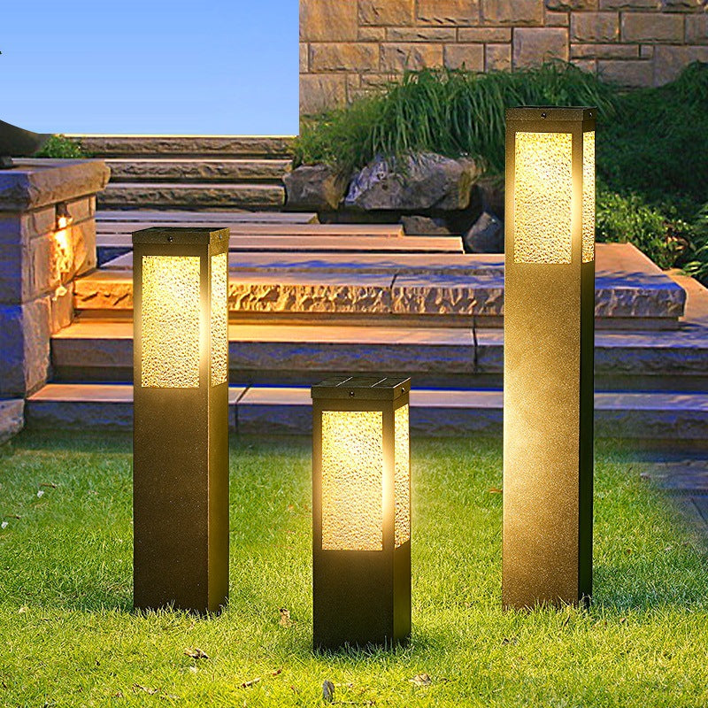 Modern Minimalist Solar Waterproof Metal & Glass Diamond-Texture LED Outdoor Light Landscape Lighting For Garden & Outdoor Patio