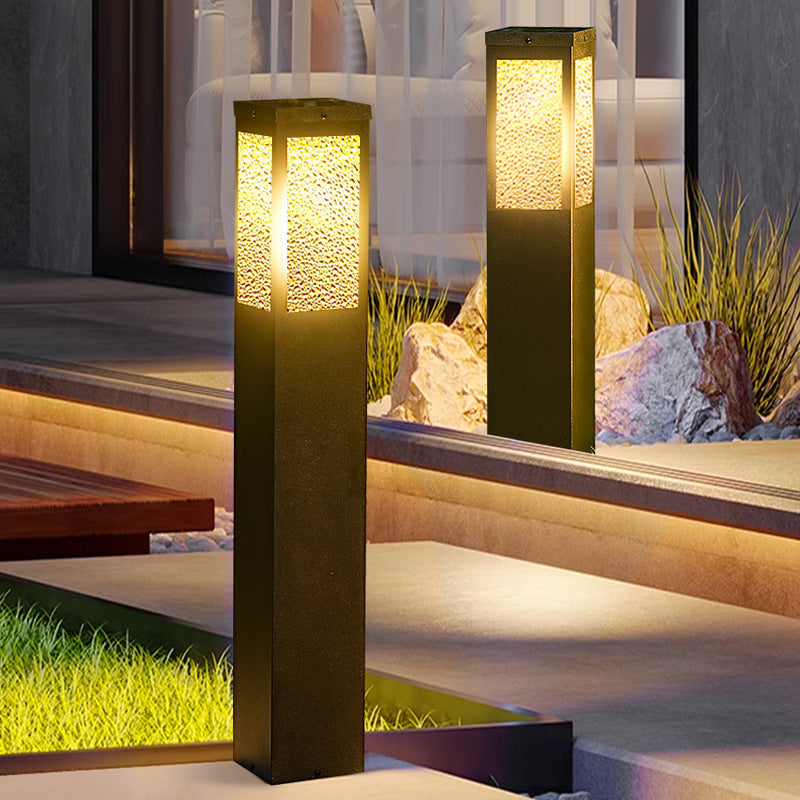 Modern Minimalist Solar Waterproof Metal & Glass Diamond-Texture LED Outdoor Light Landscape Lighting For Garden & Outdoor Patio